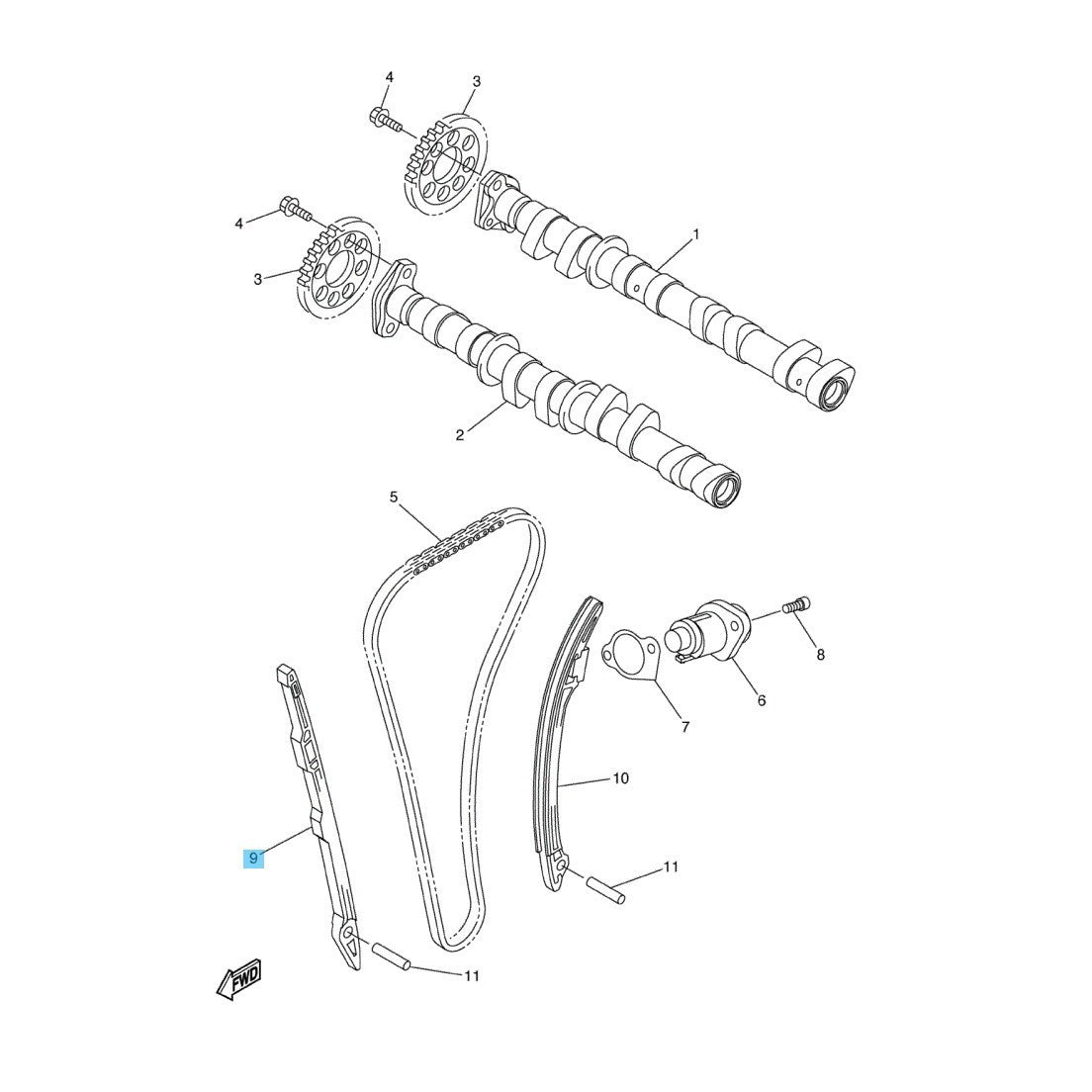 YAMAHA YZF-R6 2006-2020 Genuine Cam Chain Damper No.1 2C0-12251-00-00 OEM