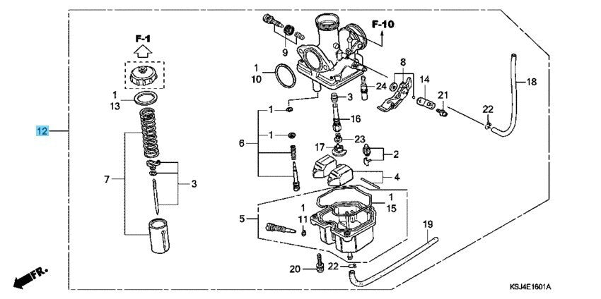 HONDA CRF100F 2004-2005 Genuine Carburetor Assy 16100-KN4-A62 OEM