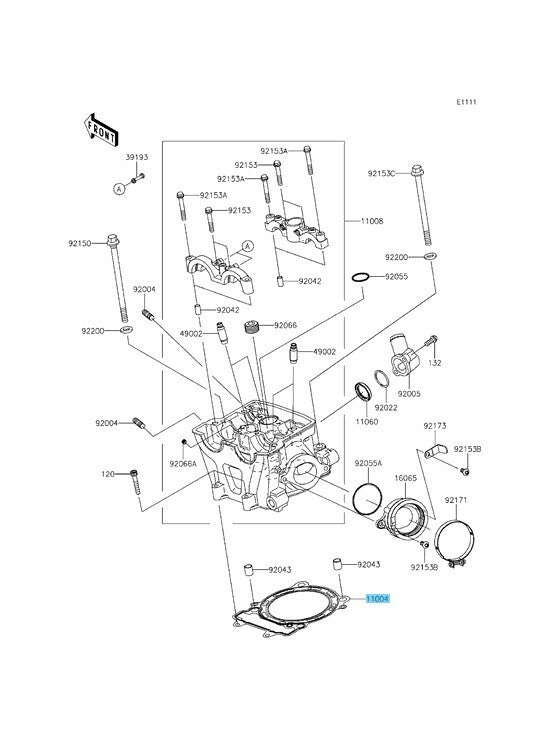 KAWASAKI KX450F 2006-2015 Genuine Cylinder Head Gasket 11004-0088 OEM