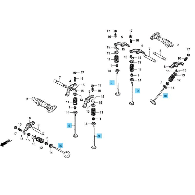 HONDA VT750RS SHADOW RS '10-13 Genuine Engine In Valve(x4) & Ex Valve(x2) Set