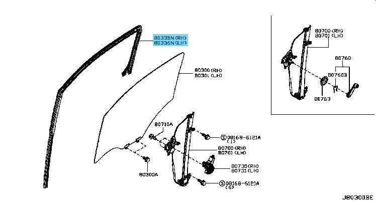 NISSAN NV200 M20 Genuine Front Door Glass Run Rubber RH & LH Set OEM