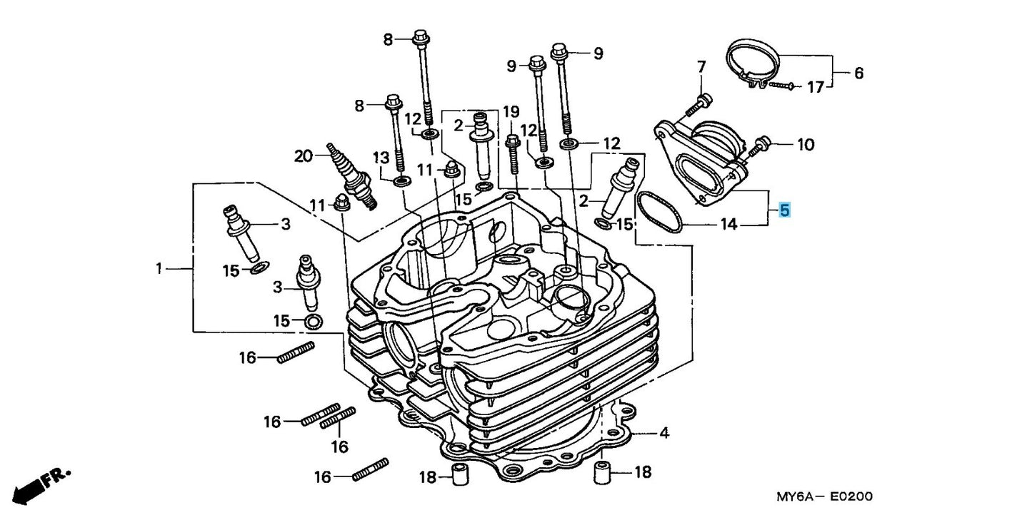 HONDA XR650L 93-09 12-24 Genuine Carburetor Insulator 16210-MY6-670 OEM