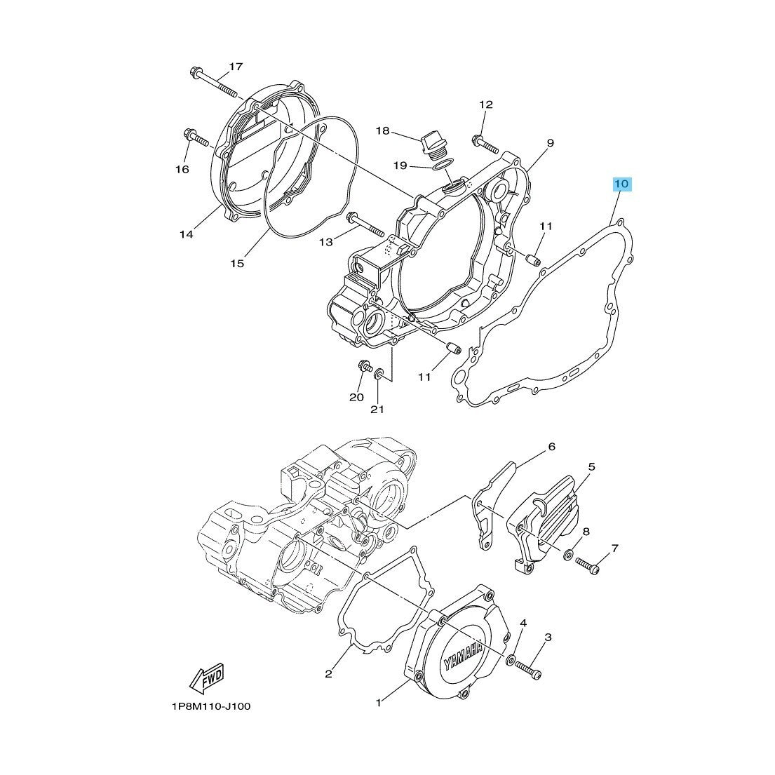 YAMAHA YZ250 1999-2024 Genuine Crankcase Cover Gasket No.3 5CU-15462-00 OEM