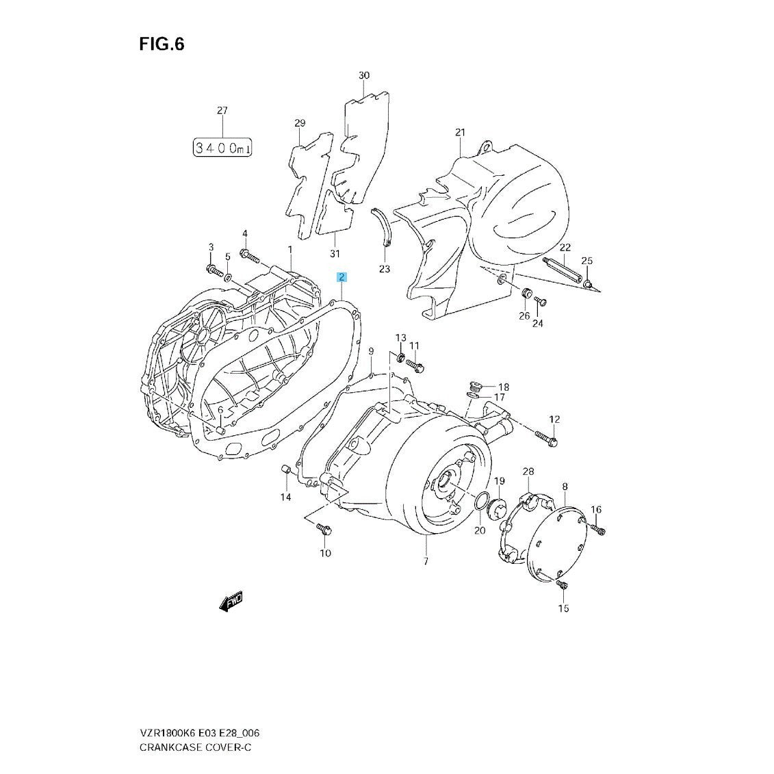 SUZUKI BOULEVARD VZR1800 M109R '06-09 '11-19 '22-23 Genuine Clutch Cover Gasket