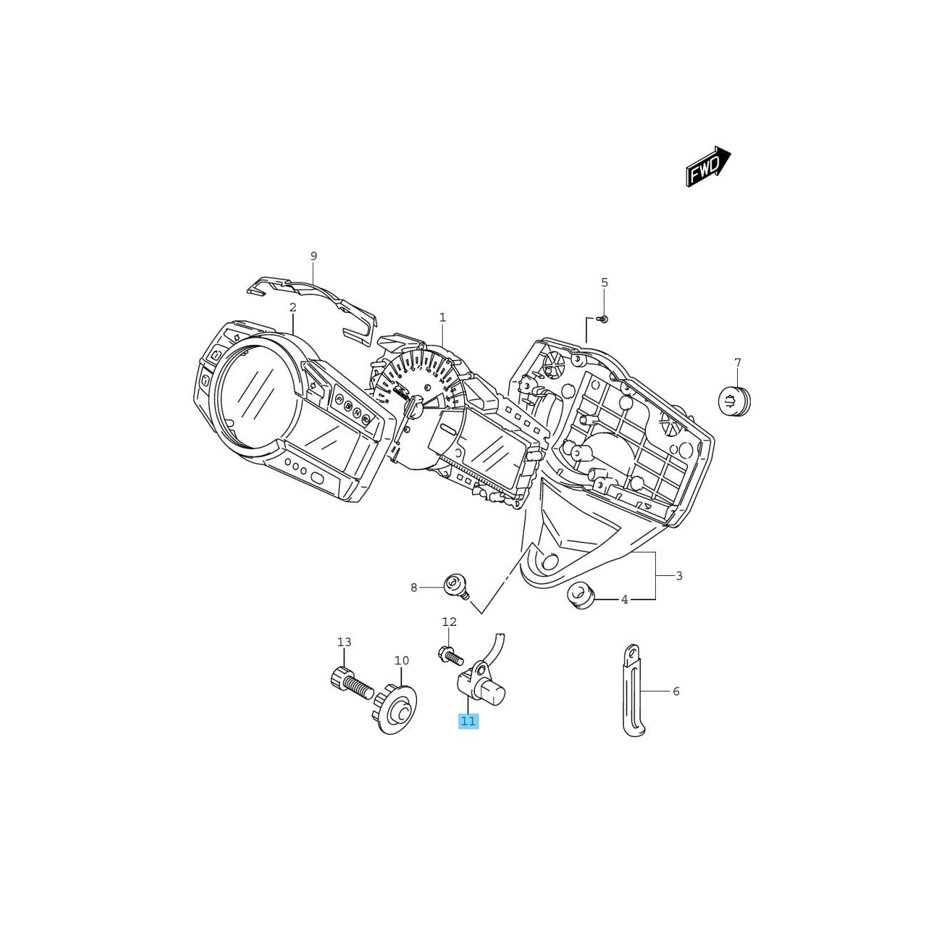 SUZUKI GSX-R750 '96-09 '11-19 '21-23 Genuine Speed Sensor 34990-35F00 OEM