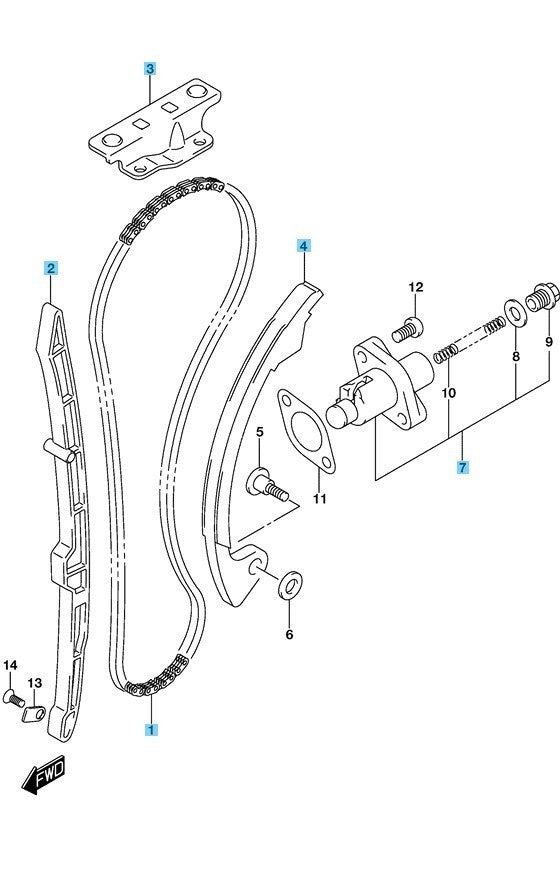 SUZUKI DR-Z400SM 23-24 Genuine Cam Chain &Tensioner & Guide & Adjuster Set