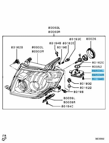 MITSUBISHI PAJERO V8# 06-19 Genuine Headlamp Control Unit & Screw x3 Set OEM