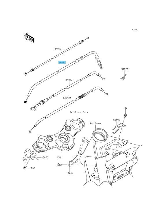 KAWASAKI NINJA 650 EX650 2012-2016 Genuine Clutch Cable 54011-0570 OEM