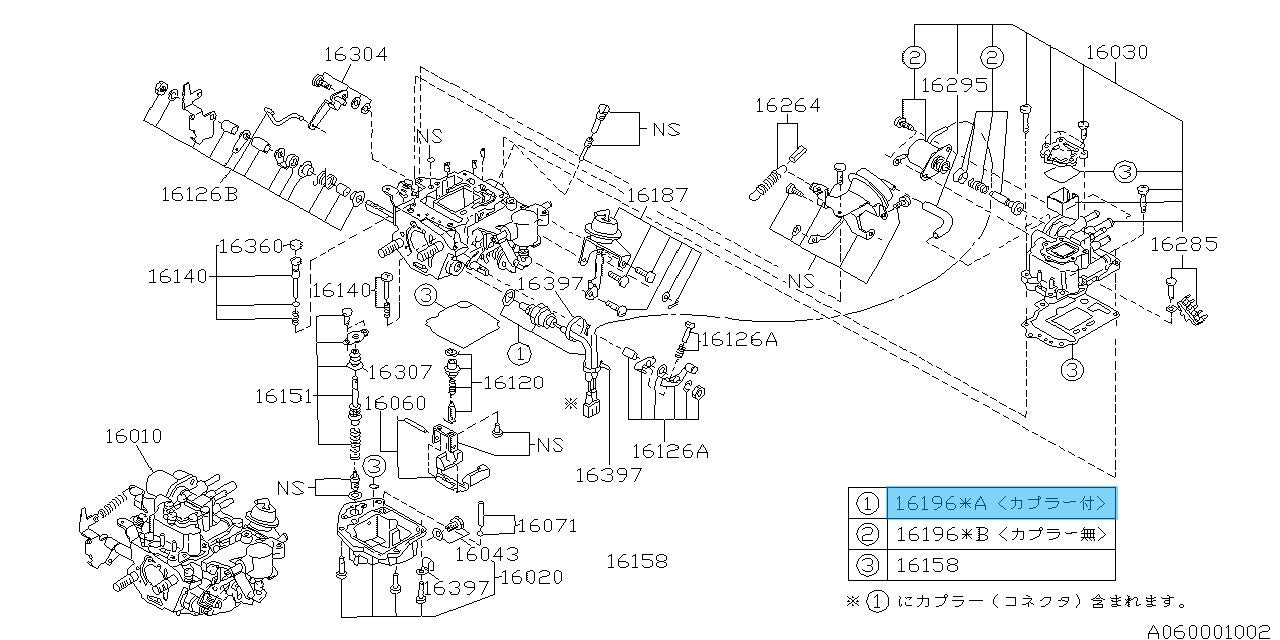 SUBARU SAMBAR KS3 KV3 Genuine Carburetor Solenoid Valve Assy 16196KA130 OEM