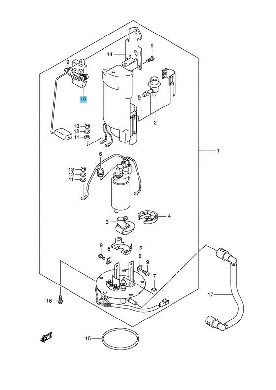 SUZUKI HAYABUSA GSX1300R 2004-2007 Genuine Fuel Level Gauge Assy 34810-24FA0 OEM
