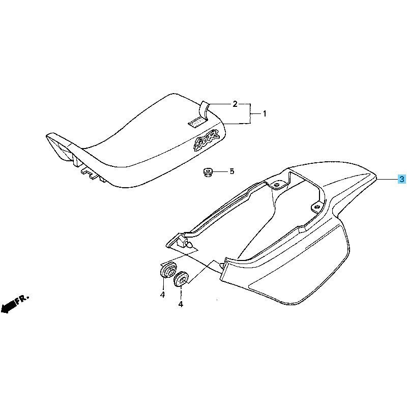 HONDA Z50R 1995-1999 Genuine Rear Cowl (SHASTA WHITE) 80100-GW8-670ZB OEM