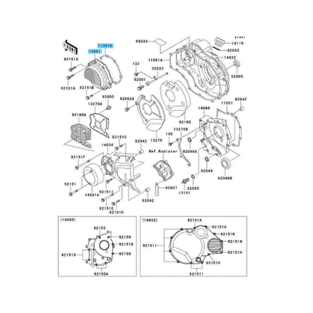 KAWASAKI ZRX1200R ZR1200 2001-2005 Genuine Pulsing Cover & Gasket Set OEM