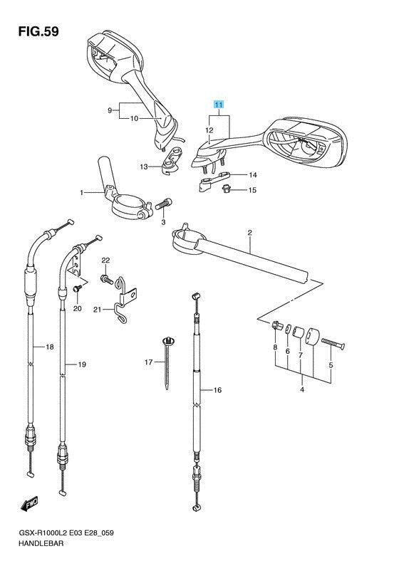 SUZUKI GSX-R1000 2012-2016 Genuine Ria View Mirror Assy LH 56600-47H01 OEM