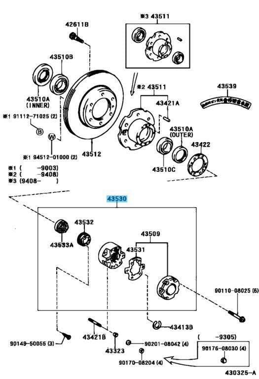 TOYOTA LAND CRUISER FZJ GRJ HDJ HZJ Genuine Free Wheel Hub 43530-60130 x2 Set