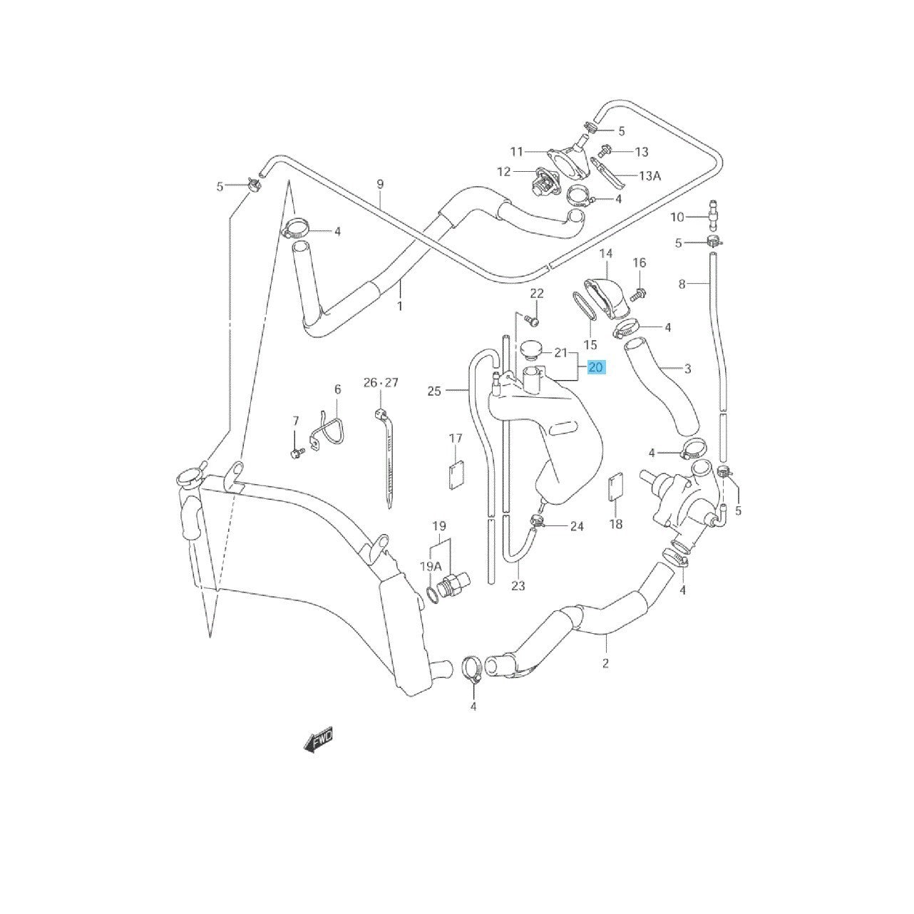 SUZUKI HAYABUSA GSX1300R 1999-2007 Genuine Reservoir Tank Assy 17910-24F00 OEM