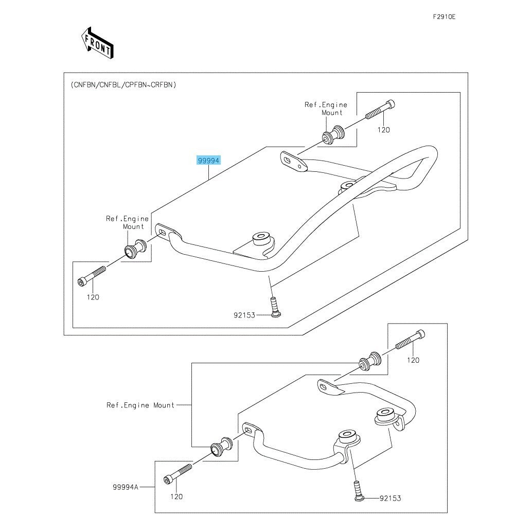 KAWASAKI Z900RS 2018 2021-2023 Genuine Rear Grab Bar Kit 99994-1936 OEM