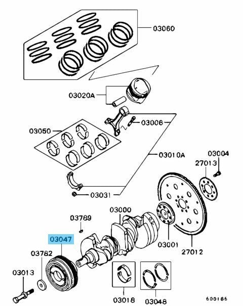 MITSUBISHI DELICA PD6W PF6W Genuine Crankshaft Pulley MD354589 OEM