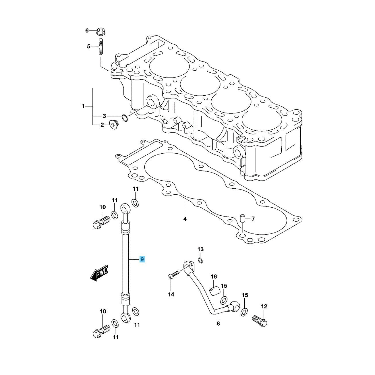 SUZUKI HAYABUSA GSX1300R 99-09 11-19 Genuine Cylinder Head Oil Hose 11282-24F00