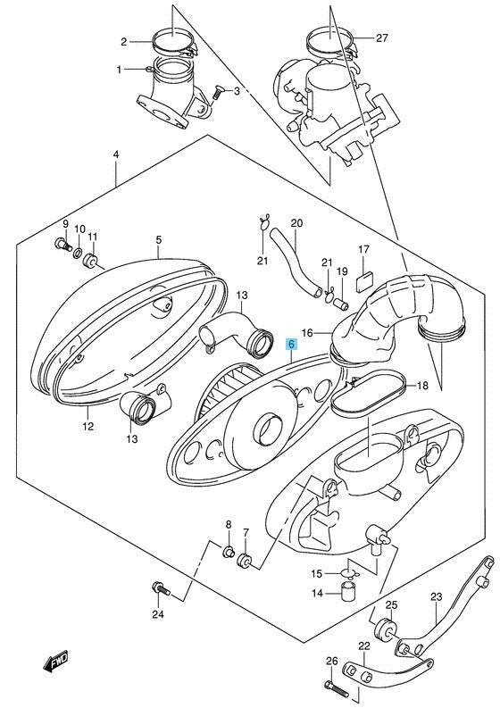 SUZUKI INTRUDER VOLUSIA VL800 01-04 Genuine Air Cleaner Filter Assy 13780-41F00