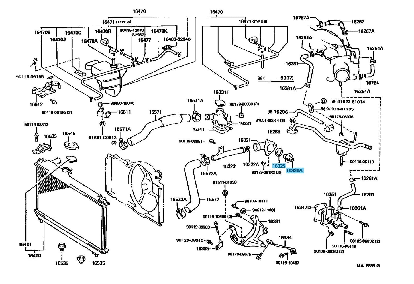TOYOTA CAMRY VZV21 88-94 Genuine Thermostat & Gasket 90916-03075 16325-62010 OEM