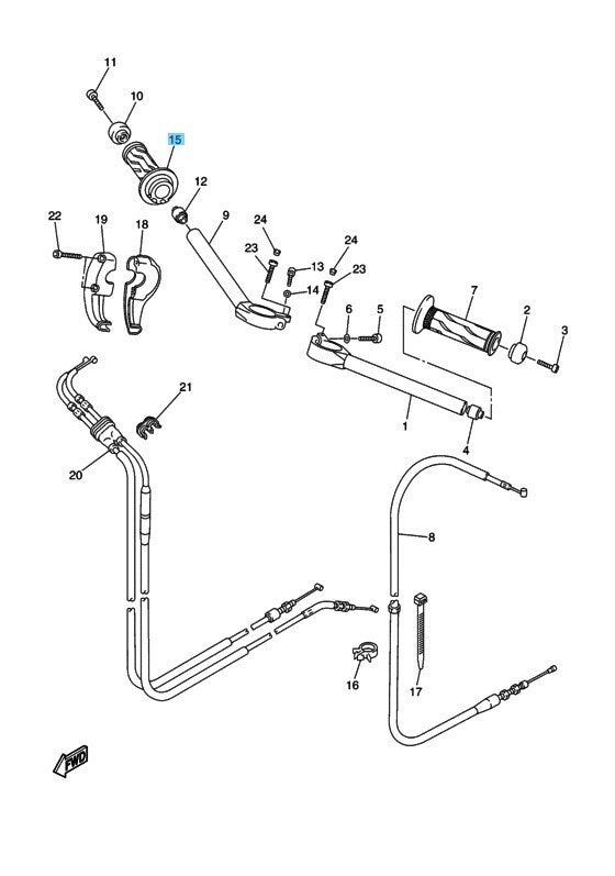YAMAHA YZF-R6 2006-2017 Genuine Grip Assy RH 2C0-26240-00-00 OEM
