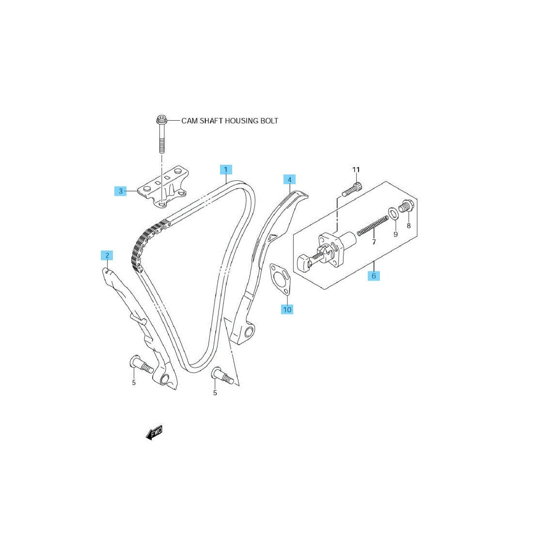 SUZUKI GSX-R600 2006-2007 Genuine Cam Chain & Guide & Adjuster & Gasket Set