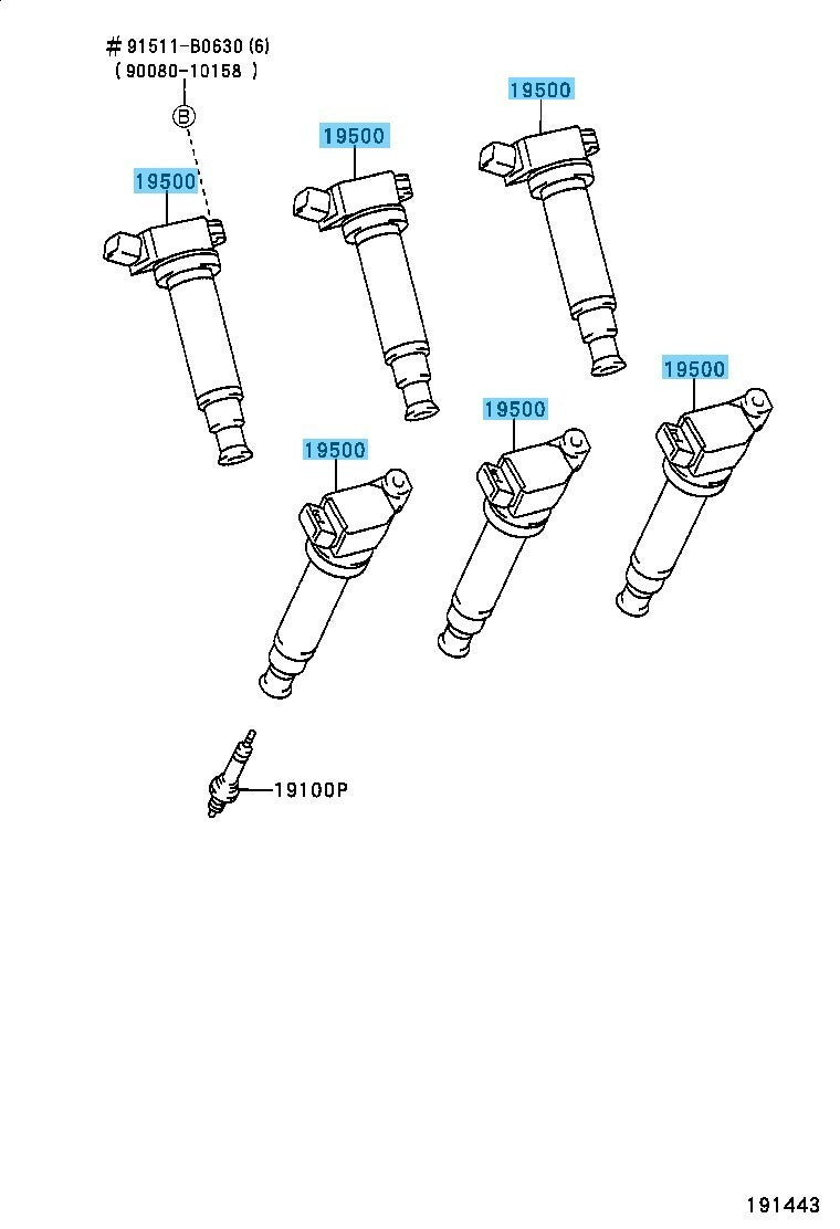 TOYOTA LEXUS ES300 MCV20 MCV30 99-03 Genuine Ignition Coil Assy 90919-02234