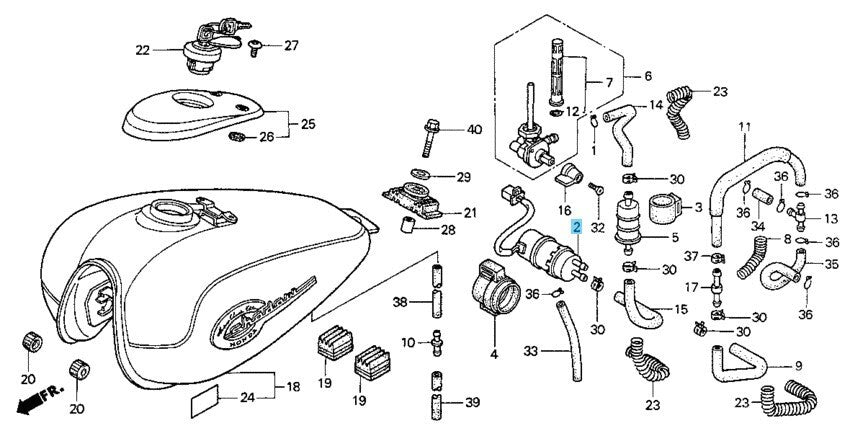 HONDA VT750CD SHADOW DELUXE 1998-2003 Genuine Fuel Pump Assy 16710-MBA-612 OEM