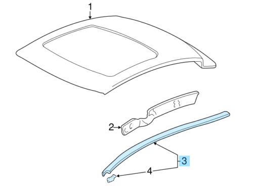 HONDA ACURA INTEGRA DC# 94-01 Genuine Roof Side & Front Door Window Molding set