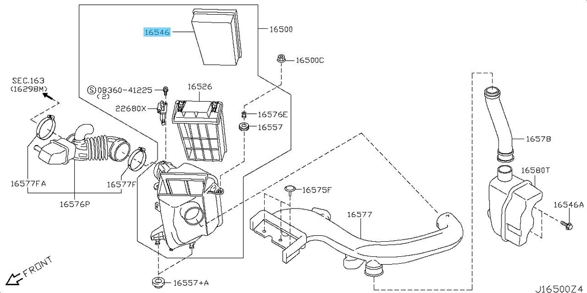 NISSAN X-TRAIL T31 Genuine Pitwork Air Element Assembly AY120-NS055 OEM