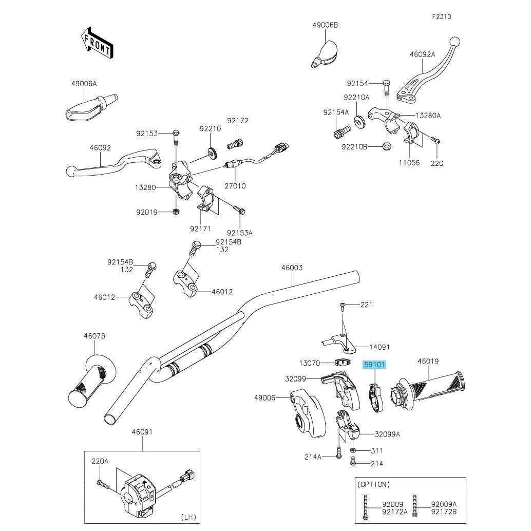 KAWASAKI KLX110/R '10-25 KLX110R L '21-25 Genuine Throttle Reel 59101-0005 OEM