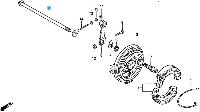 HONDA Z50R 1988-1989 1991-1999 Genuine Rear wheel Axle 42301-GW8-670 OEM