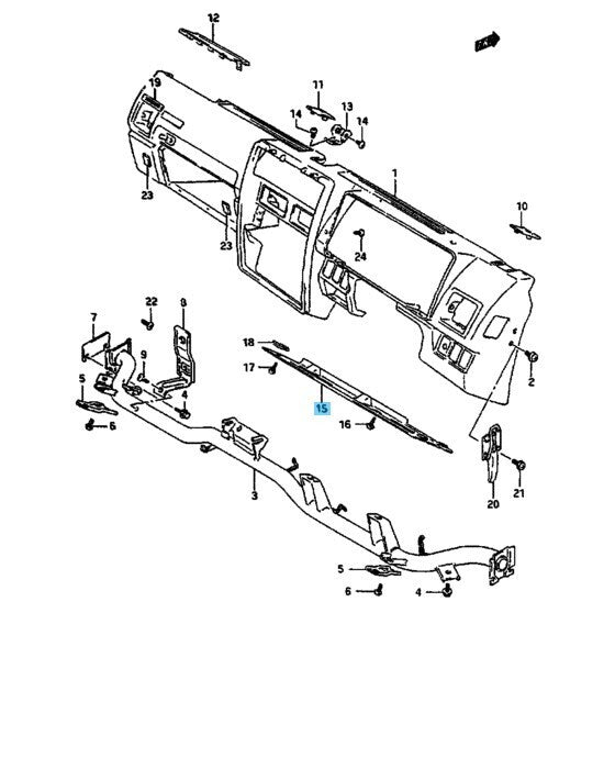 SUZUKI SAMURAI SJ413 JIMNY Genuine Instrument Panel Lower Cover OEM RHD