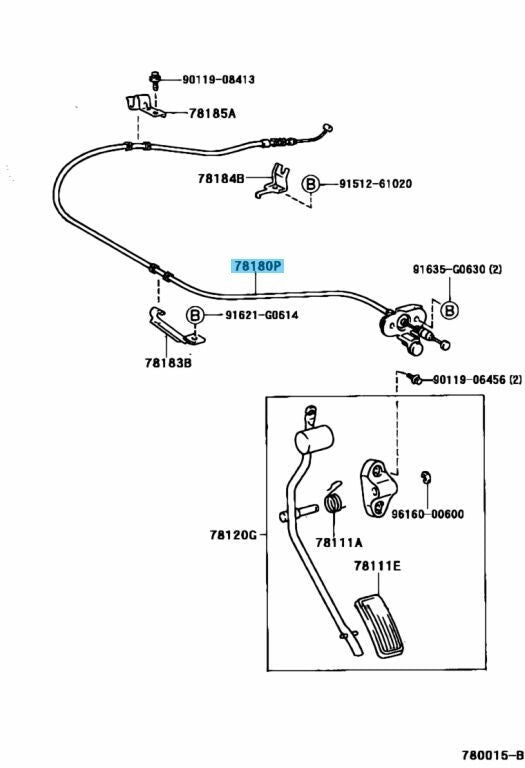 TOYOTA 4RUNNER 1996-2001 Genuine Accelerator Control Cable Assy 78180-35260 OEM