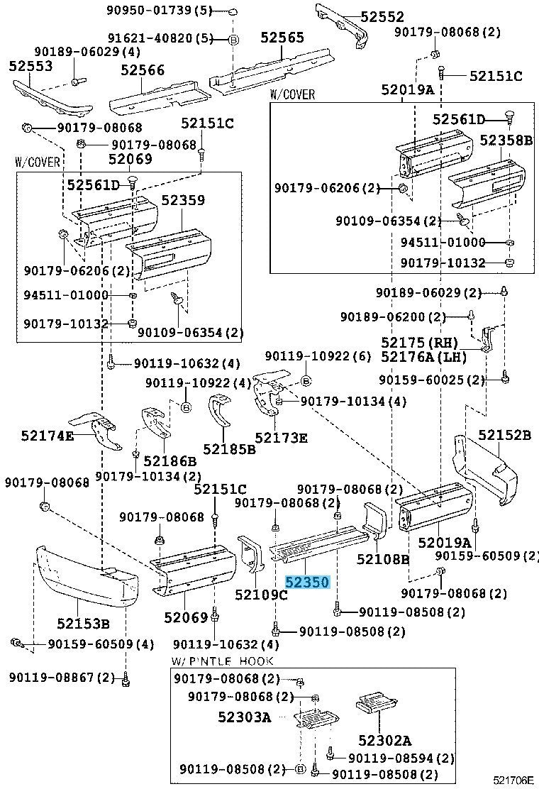TOYOTA LAND CRUISER FJ73 BJ73 FZJ70 Genuine Rear Bumper Step Assy 52351-60070
