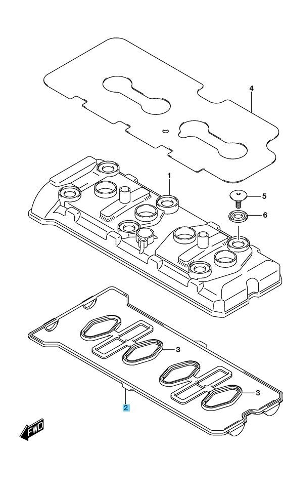 SUZUKI GSX-R750 06-17 Genuine Cylinder Head Cover Gasket No.1 11173-01H00 OEM