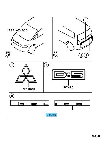 MITSUBISHI DELICA CV1W CV2W CV4W CV5W Genuine Back Door Emblem 7415A108 OEM