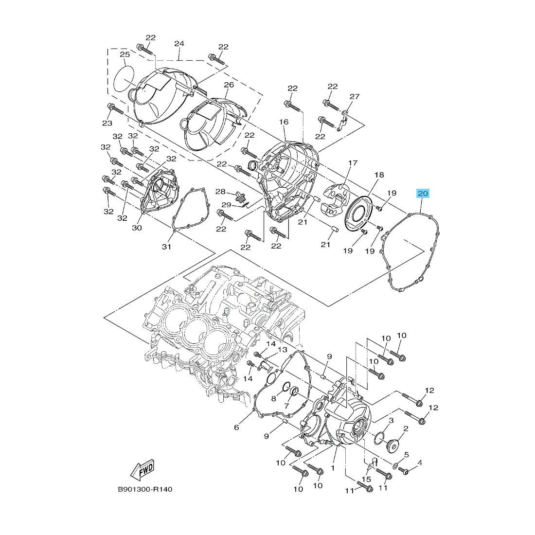 YAMAHA XSR900 2016-2018 Genuine Clutch Kit B90-W001G-00-00 OEM