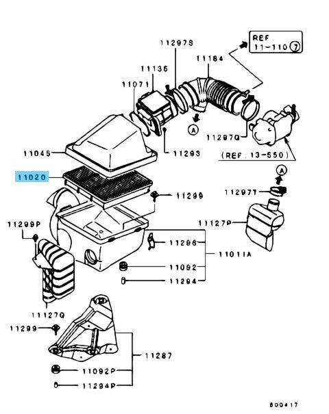 MITSUBISHI MONTERO V33V 1994-2000 Genuine Air Cleaner Element MR571473 OEM