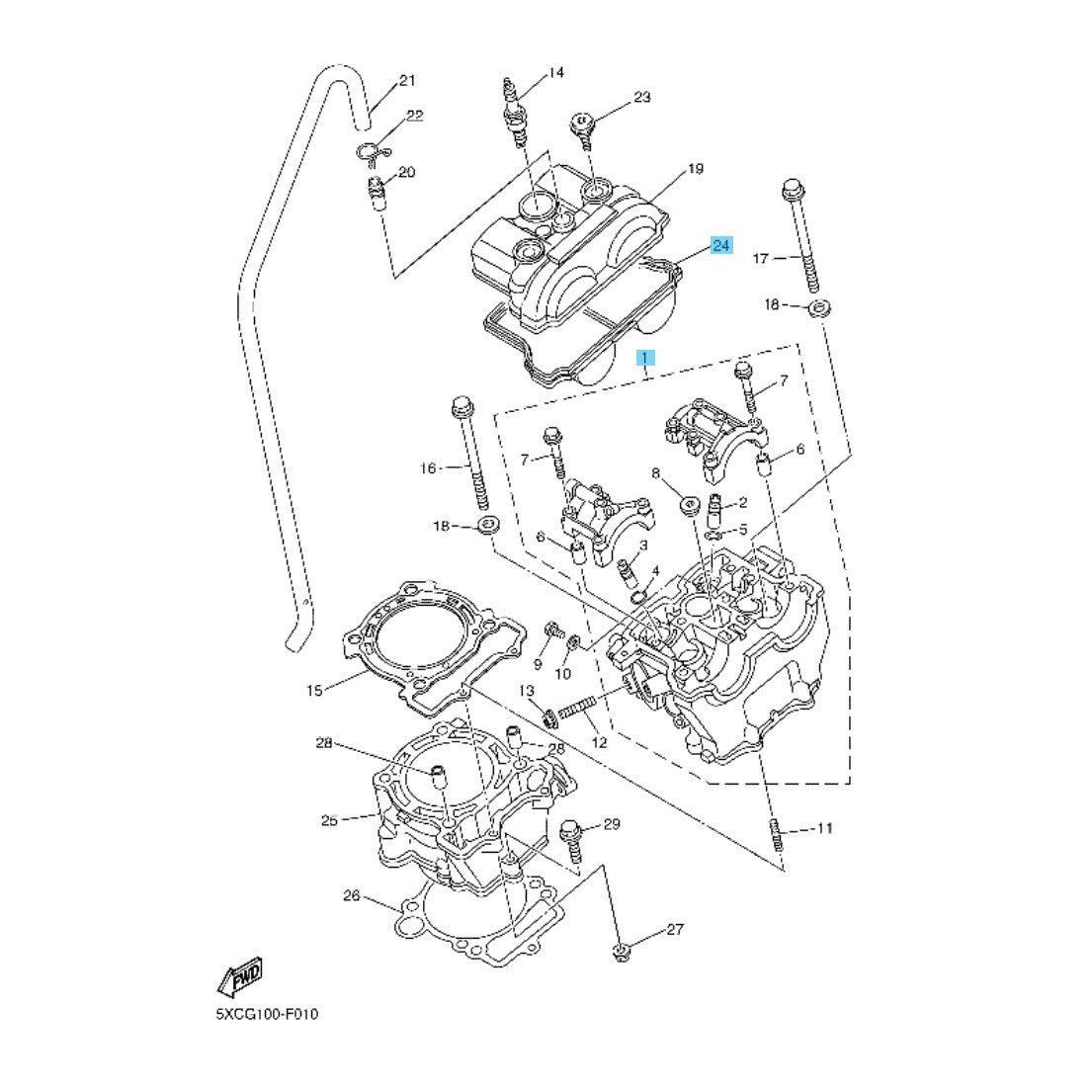 YAMAHA YZ250F 2007-2009 Genuine Engine Cylinder Head & Head Cover Gasket Set OEM