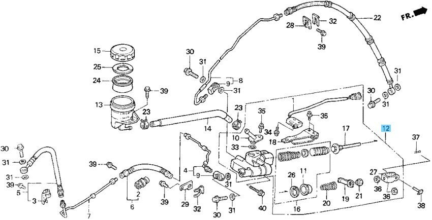 HONDA GL1500A GOLD WING ASPENCADE 95-00 Genuine Rear Brake Master Cylinder OEM
