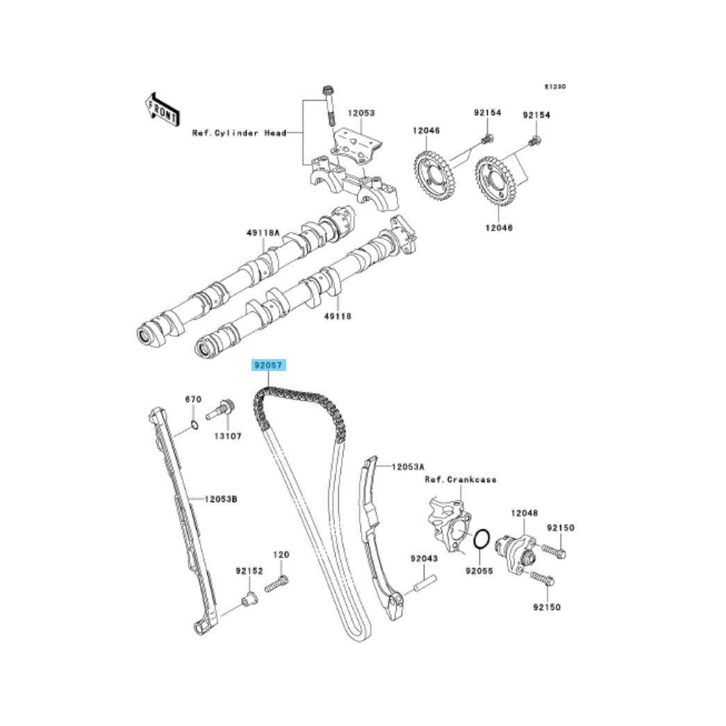 KAWASAKI NINJA ZX-10R ZX1000 '04-10 Genuine Chain(98Xrh2015-124M) 92057-0085 OEM
