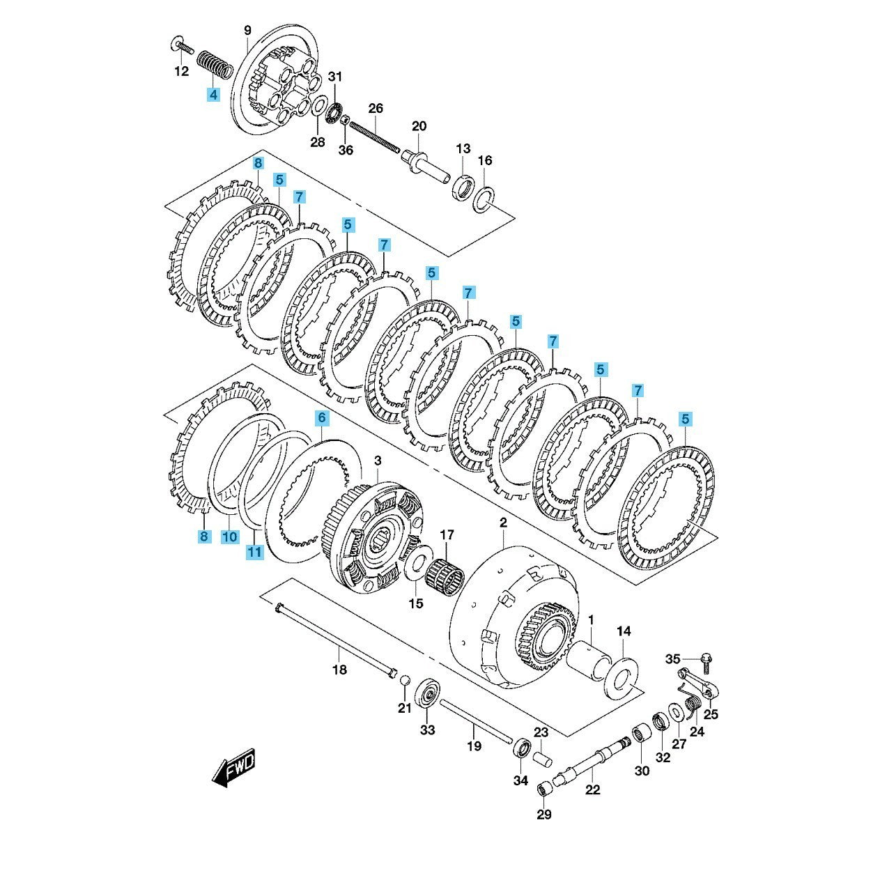 SUZUKI BOULEVARD VZR1800 M109R '11-19 '22-23 Genuine Clutch Plate Kits OEM