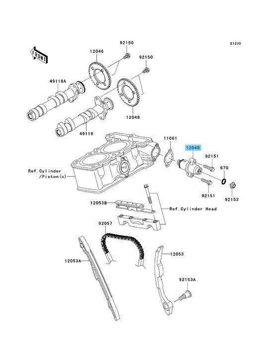 KAWASAKI NINJA 250R EX250 08-12 Genuine Tensioner Assy 12048-0084 OEM