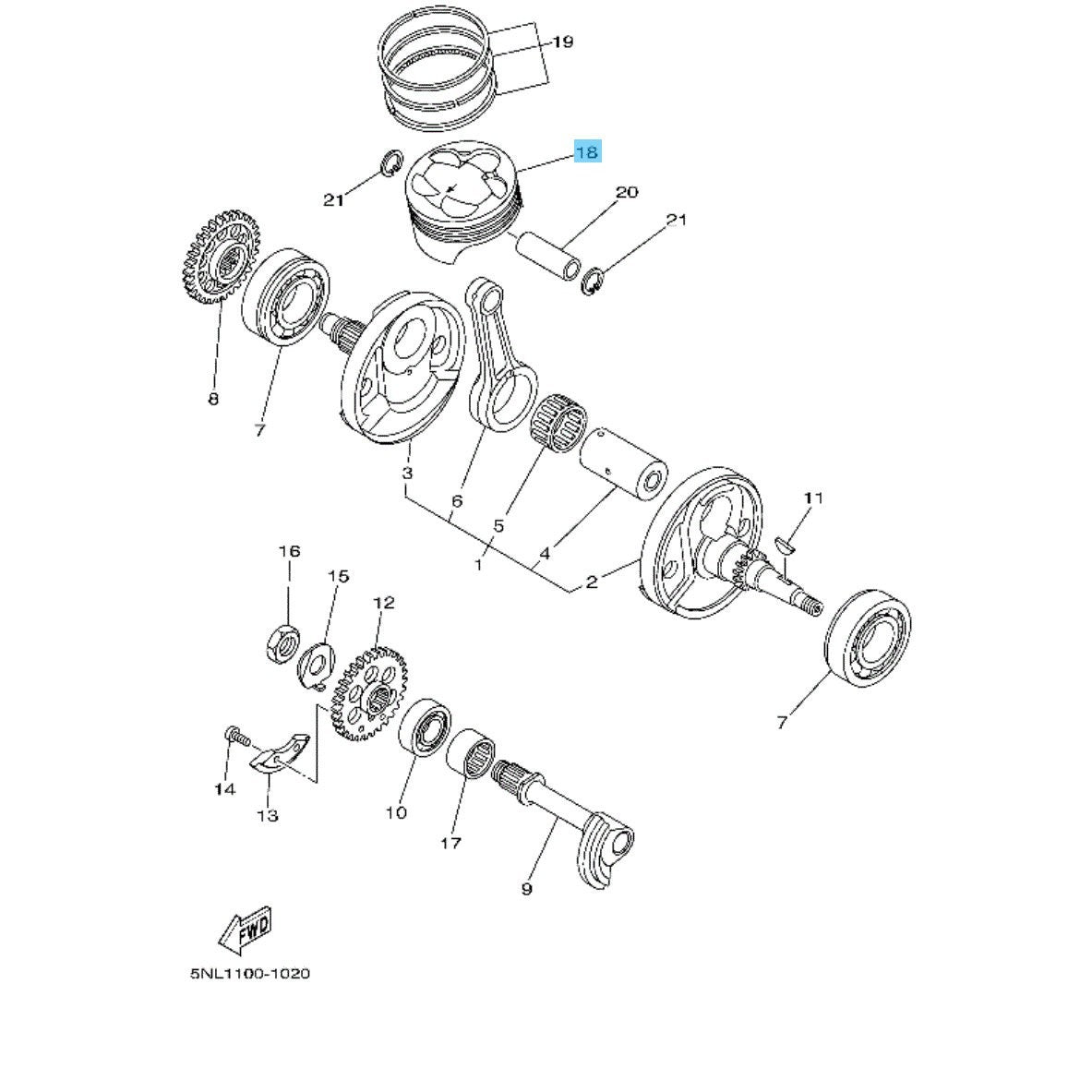 YAMAHA YZ250F '01-04 WR250F '01-04 Genuine Piston(STD) 5NL-11631-10-00 OEM