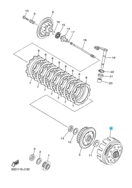 YAMAHA YZ450F 2008-2013 Genuine Primary Driven Gear Comp 5XD-16150-60-00 OEM