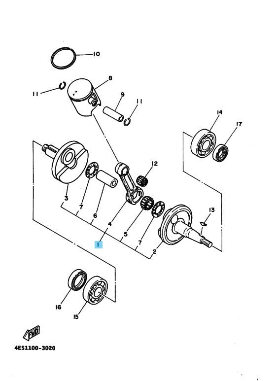 YAMAHA YZ85 2002-2018 Genuine Crankshaft Assy 5PA-11400-00-00 OEM