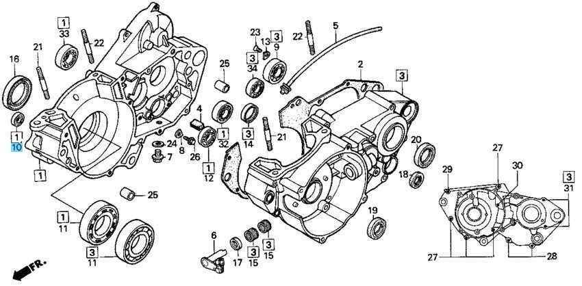 HONDA CR250R 81-91 Genuine Crankcase Radial Ball Bearing 91002-KA4-003 OEM