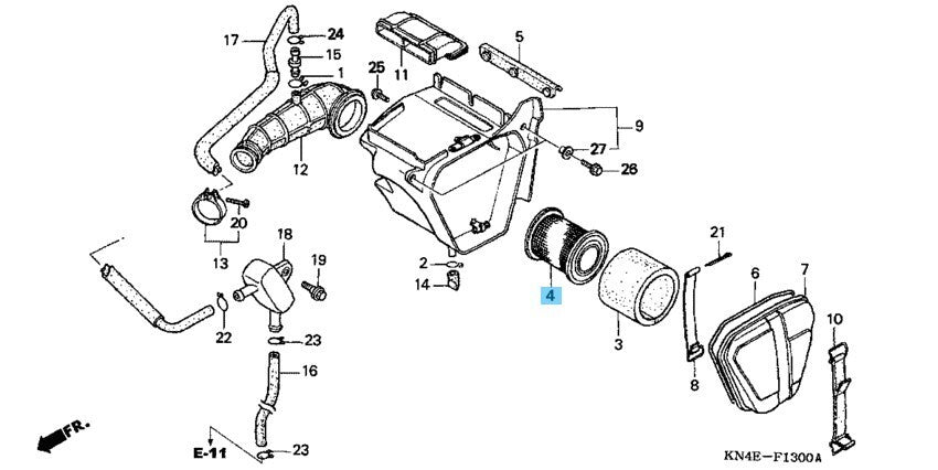 HONDA XR100R 1985-2003 Genuine Air Cleaner Element Holder 17212-KJ2-003 OEM