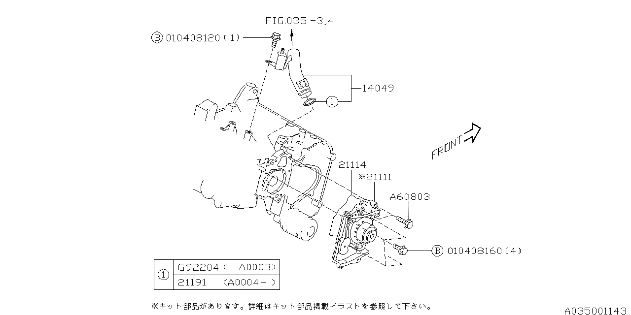 GBM SUBARU SAMBAR VAN & TRUCK TT1 TT2 TV1 TV2 1999-2012 Water Pump GWSU-17A